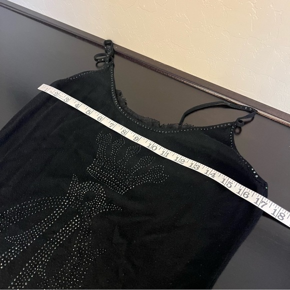 Christian Audigier black Label tank dress, black rhinestones and lace trim, XL - Picture 11 of 15